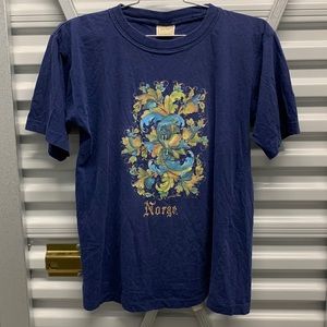 Vintage 1994 Norge Norway Floral Design Ocean Nautical Flowers Blooming Bouquet